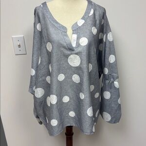Gray Polka Dot Blouse